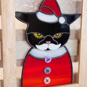 黒猫サンタパネルの画像