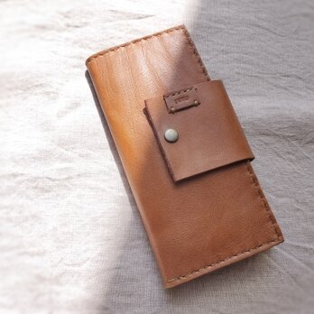 simple wallet　濃いヌメ色　オイルワックスレザーの画像