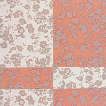 風呂敷 林原美術館　段替桜花ちらし 2色　橙　能装束　ふろしき　ポリエステル100％　88cm幅の画像