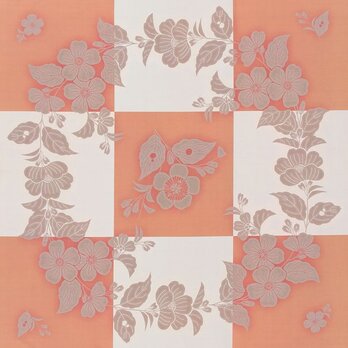 風呂敷 林原美術館　市松丸取桜花　2色　橙　能装束　ふろしき　ポリエステル100％　88cm幅の画像