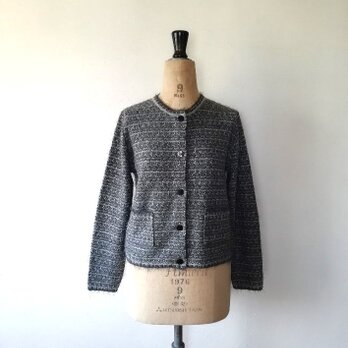贅沢お素材♡ファンシーツイードニットジャケット(23243) ミディアムグレーの画像