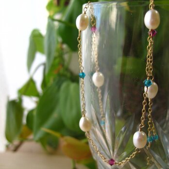 Freshwaterpearl necklace ethnicの画像