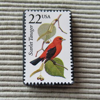 アメリカ　野生動物切手ブローチ 8888の画像