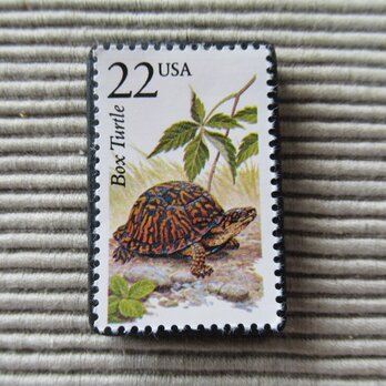アメリカ　野生動物切手ブローチ 8890の画像