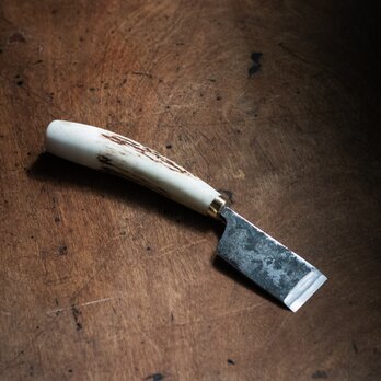 小型革包丁　レザークラフトナイフ　手打ち刃物の画像