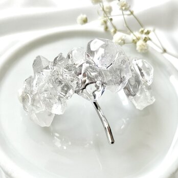 ice crystal ポニーフック/ 水晶, 淡水パール/ 金具 シルバーカラー〈受注製作〉の画像