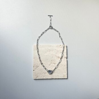 oyster shell stainless mantel chainnecklace 牡蠣殻×銀継 マンテルチェーンネックレスの画像