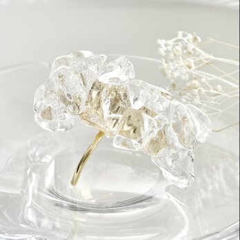 unmelted ice ポニーフック/水晶/金具 ゴールドカラー/4月誕生石〈受注製作〉の画像
