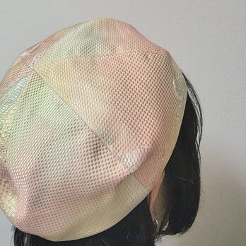ベレー帽 ピンク グラデーション 丸いシルエット  S～Mサイズの画像