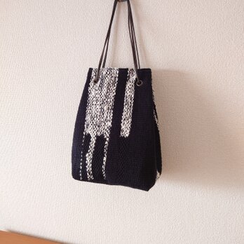 SALE！｢TATAMI drawstring bag｣ 縦型巾着 マチもたっぷり 畳織り鞄  手持ち肩掛けお好みで♪の画像
