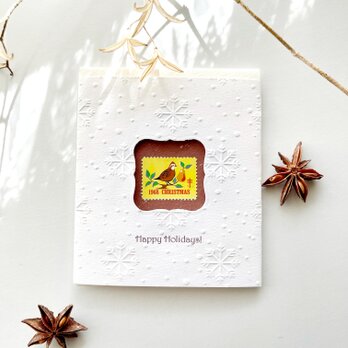 ＊Collage card　048 〜クリスマスシールのカードの画像