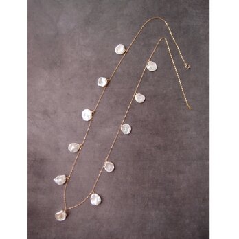 【K14gf】Petal Pearl Necklace／花びらパール ステーションネックレスの画像