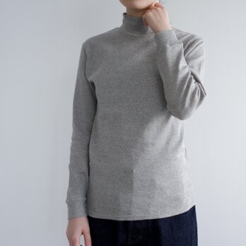 オーガニックコットンハイネック/organic cotton/high neck/heather grayの画像