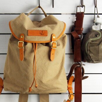 marco-タン（タンニン染め帆布×レザーリュック）