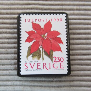 スウェーデン　クリスマス切手ブローチ8959
