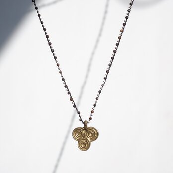 brass charm pendant -boulder Opal・silver-の画像