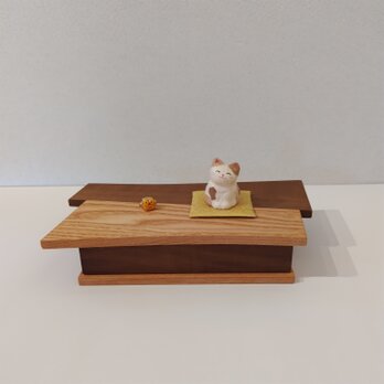 飾り台にもなる木箱 7.5cm×13.5㎝　【名入れ可】 ～･ホオノキ･クリ･タモ～の画像
