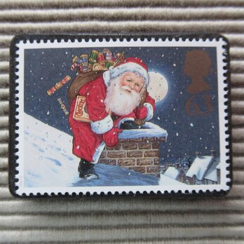 イギリス　クリスマス切手ブローチ 9000