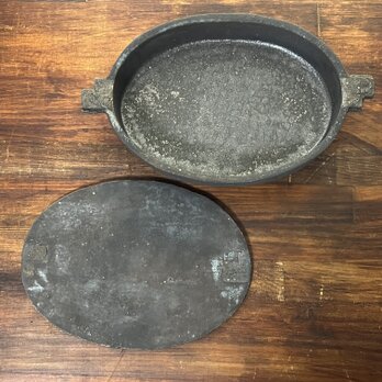 蓋付　オーバル深皿(グラタン皿)  黒釉&黒泥彩　「継」handle