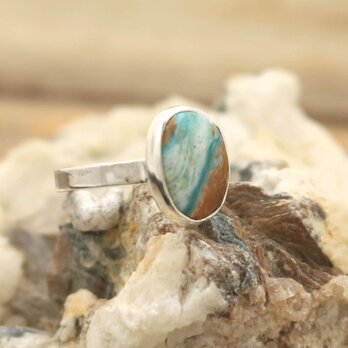 Peruvian Blue Opal Ring　ペルー産ブルーオパールのリング　silver925の画像