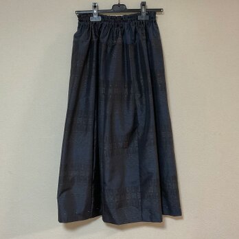 着物リメイク Ｆ2 大島  ギャザースカート  シルク 古布正絹 着物スカートの画像