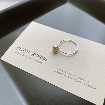Order Jewelry Akoya Pearl Rings ＃9.12.14.16　Silver アコヤパールリング無調色の画像