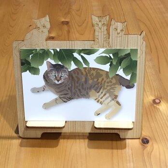 木製カードたて【５匹の子猫】の画像