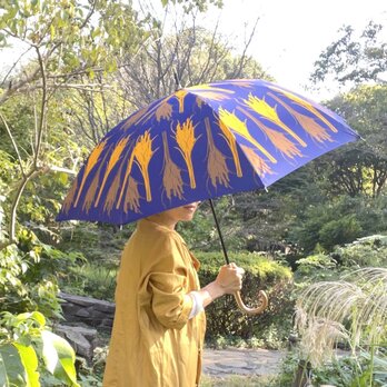 長傘（晴雨兼用）「稲」オイシイネ！_ネイビーの画像