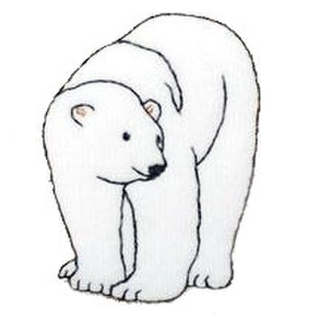 アップリケワッペン ふわふわシロクマ 北極熊 W-0371 くま 熊 白熊 冬 雪 UIの画像