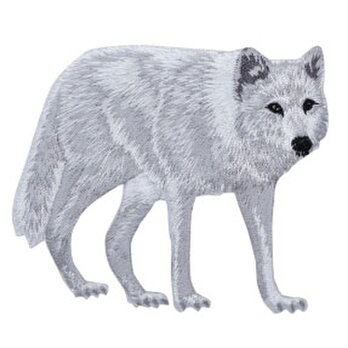 アップリケワッペン　ホワイトウルフ　狼　1357　おおかみ　冬　雪　　ホッキョクオオカミの画像
