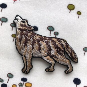 アップリケワッペン クライウルフ 狼　1枚　W-1516 オオカミ　おおかみの画像