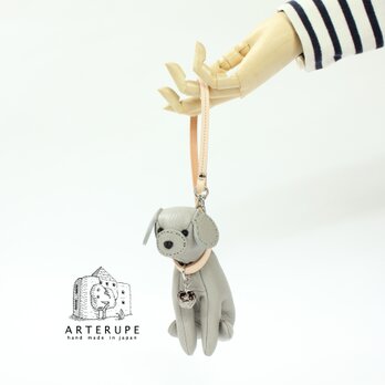 Cucciolo Toy Poodle シルバー 本革のクッチョロ トイプードル ミニポーチの画像