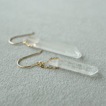 Quartz earrings/Crystal ice pillar/Hookの画像