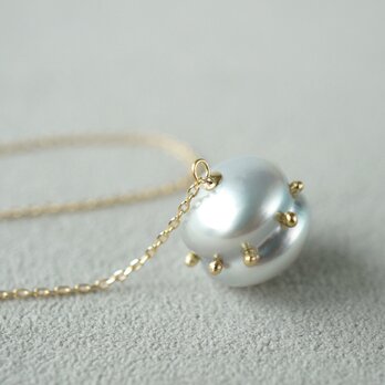 Tahitian pearl earring/Dots/Chain  ＊Singleの画像