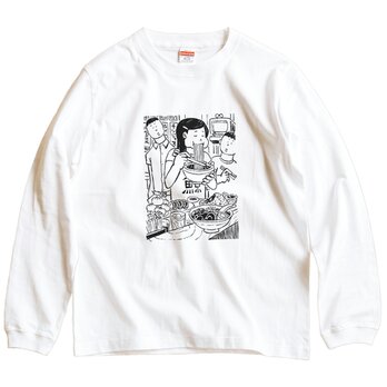 もりもり食べる子 【 長袖 Tシャツ 】の画像