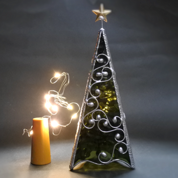 新色追加です！#クリスマス 【超早割価格】大人のクリスマスツリーランプ　X'mas LEDライト ステンドグラス ランプの画像