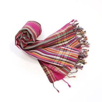 ケニアの綿織物 キコイ（ Kikoi ）ショール大判 ストール 羽織るの画像