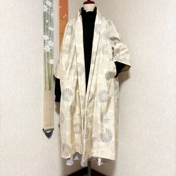 白大島紬で作ったコート　星影の画像