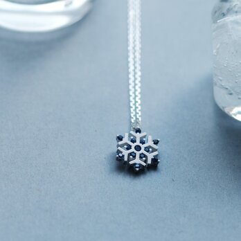 サファイア 雪の結晶 ネックレス シルバー925の画像