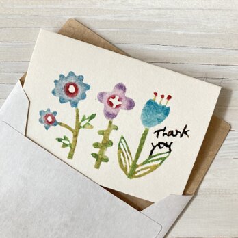 封筒付きミニカード「花咲く庭」・型染めの画像
