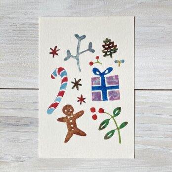 ポストカード2枚セット・型染め「Happy Christmas」の画像
