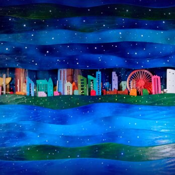 横浜&神戸などの夜景を300球のLEDで表現した作品・ミナトアカリの画像