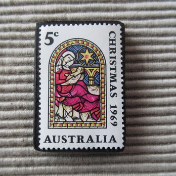 オーストラリア　クリスマス切手ブローチ9080の画像