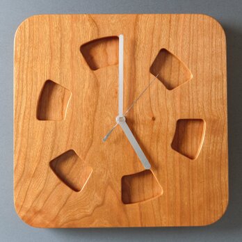 掛け時計（木製・無垢）Wood Wall Clock WS-S1　ブラックチェリーの画像