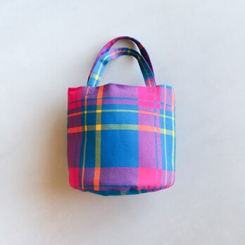 マサイファブリック バケットバッグ Massai Blanket Blue & Pinkの画像