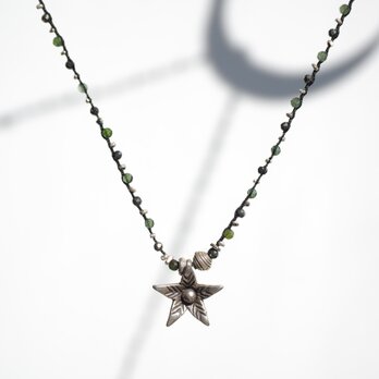 -green Tourmaline・Pyrite- braid pendantの画像