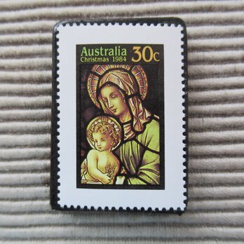 オーストラリア　クリスマス切手ブローチ9086の画像