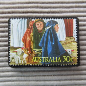 オーストラリア　クリスマス切手ブローチ9098の画像