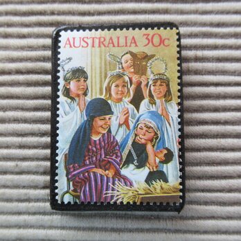 オーストラリア　クリスマス切手ブローチ9099の画像