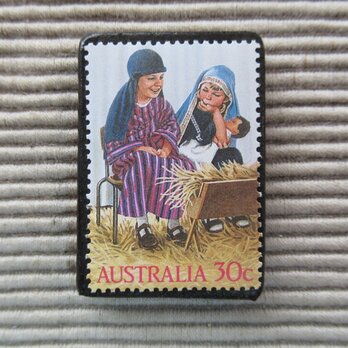 オーストラリア　クリスマス切手ブローチ9101の画像